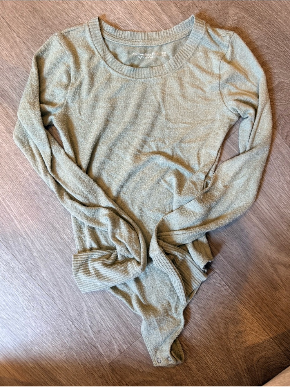 Abercrombie & Fitch Sage Green Crewneck Bodysuit Sweater